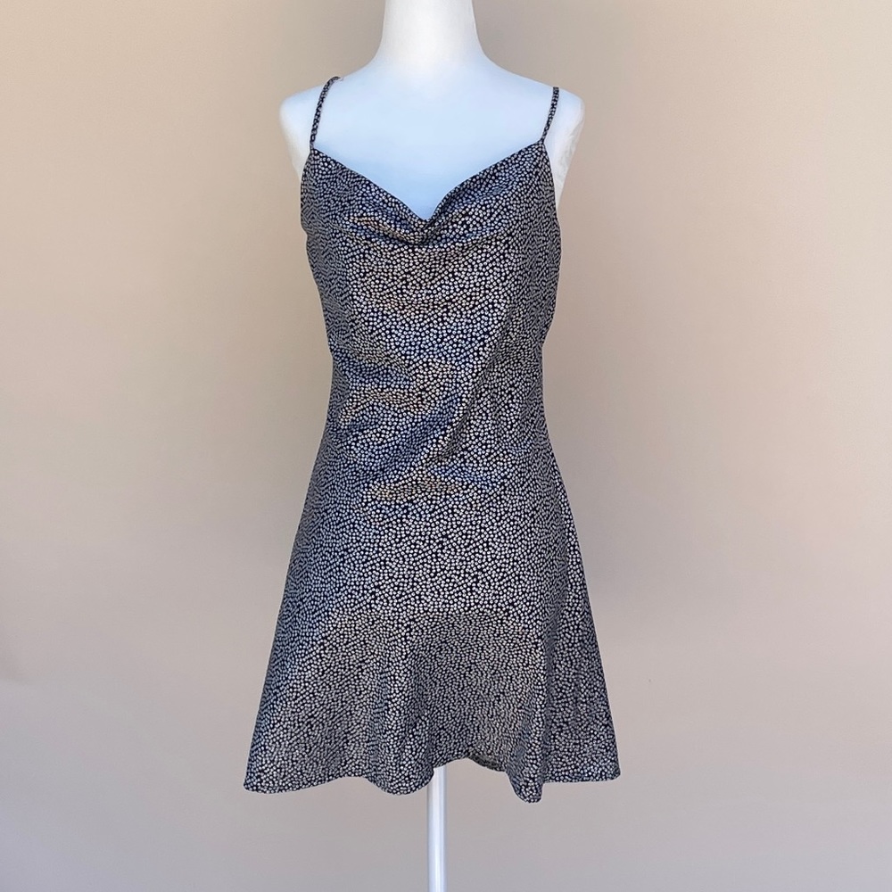 Black and White Patterned Slip Dress